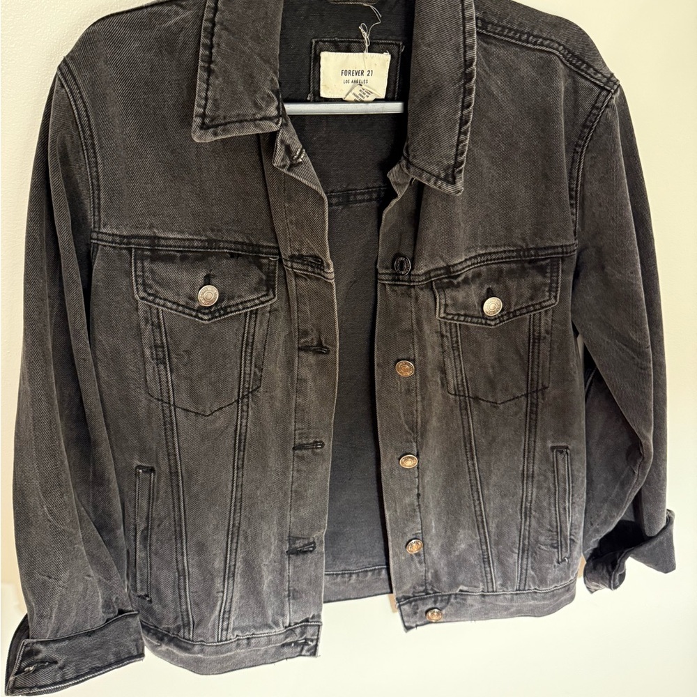 Forever 21 Charcoal Denim Jacket